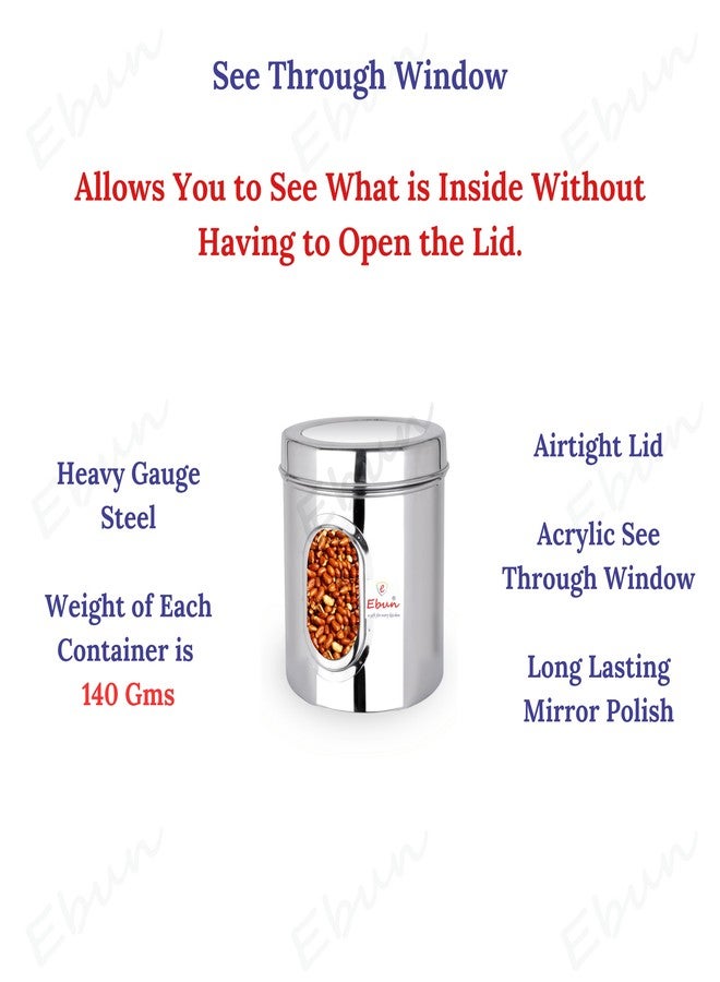 Ebun Stainless Steel See Through Small Containers | Small Containers with Capacity 200 Grams | Pack of 6 Pcs Combo, Silver - Image 5